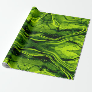 CADEAU PAPIER EN MARBRE MOTIF - VERT DE LIME