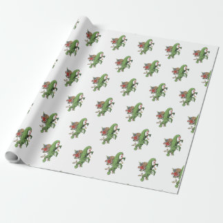 Cadeau Papier enveloppant de dinosaure de Noël unique pou