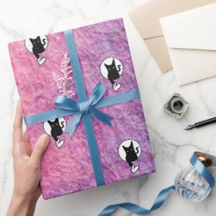 Cadeau Papier enveloppant d'Halloween rose par la poète A