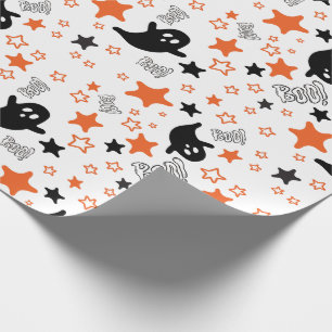 Cadeau Papier enveloppant Halloween Fantômes et Étoiles e