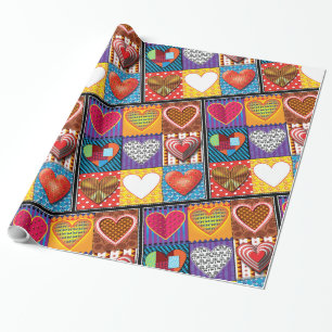 Cadeau Papier enveloppant. motif à coeur multiple2 emball