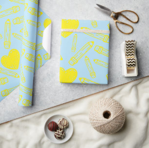 Cadeau Papier enveloppant sans soudure avec crayon de coe