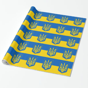 Cadeau Papier enveloppé avec le drapeau de l'Ukraine