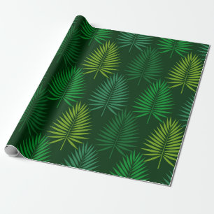Cadeau Papier feuille à enveloppement de palme vert foncé