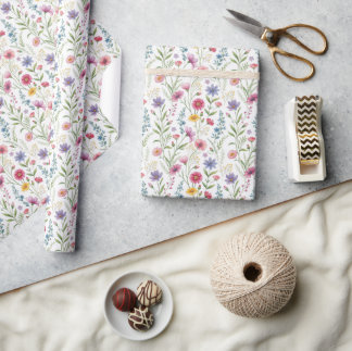Cadeau Papier Fleur sauvage de charme