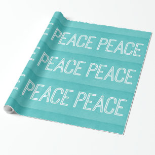 Cadeau Papier Kraft Peace Wrapping, Aqua