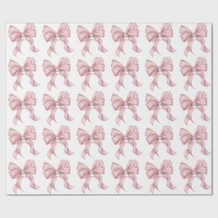 Cadeau Papier Luxueux Rose Coquette Baby Shower Fille