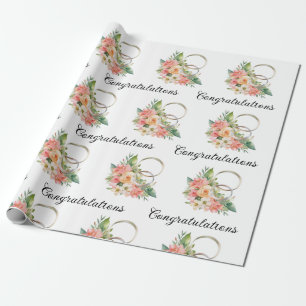 Cadeau Papier mariage à envelopper Jeu plat de 3 feuilles