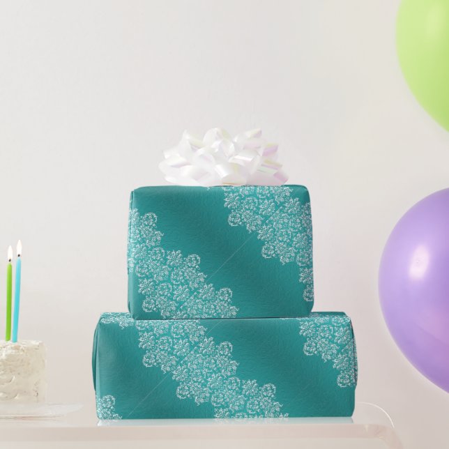 Cadeau Papier Mariage Damask Turquoise (Cadeaux de fête)