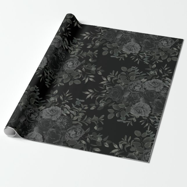 Cadeau Papier Mariage gothique Rose blanc et noir (Déroulé)