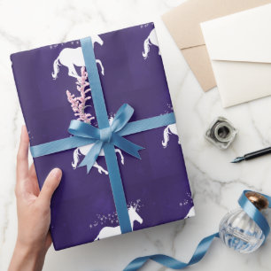 Cadeau Papier Mariage Violet Unicorne