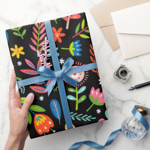 Cadeau Papier mexicain à enveloppement floral