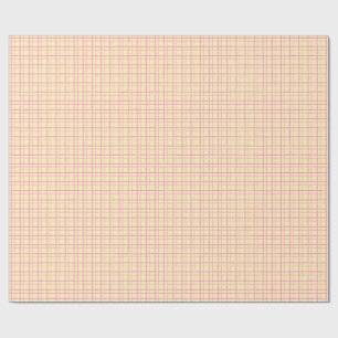 Cadeau Papier Minimaliste à Carreaux Jaunes Dessinés à la
