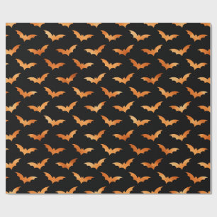 Cadeau Papier Motif à chaume noir et orange