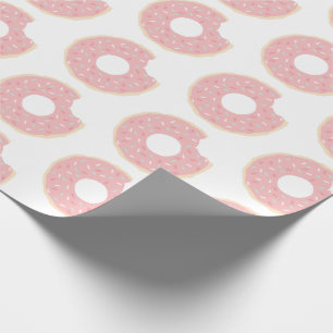 Cadeau Papier Motif à enveloppement de beignes roses