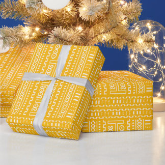 Cadeau Papier Motif à enveloppement de boue jaune