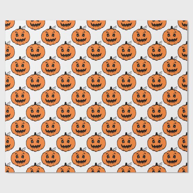 Cadeau Papier Motif Citrouille Halloween Horror (Plat)