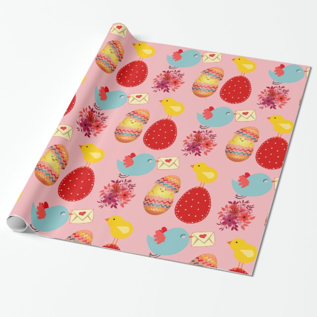 Cadeau Papier Motif de Pâques (Déroulé)