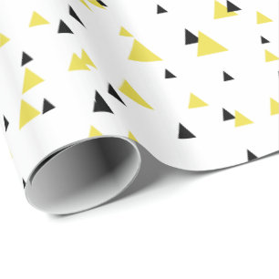 Cadeau Papier Motif géométrique jaune et noir