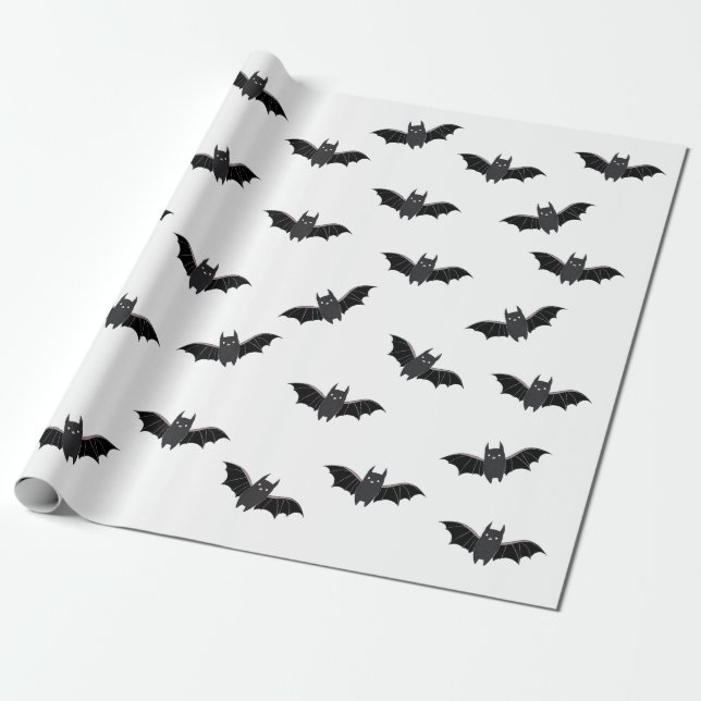 Cadeau Papier Motif Halloween Bats (Déroulé)