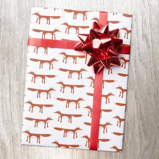 Cadeau Papier Motif Red Fox (Red fox pattern gift wrap paper roll)