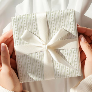 Cadeau Papier Motif vert Sage