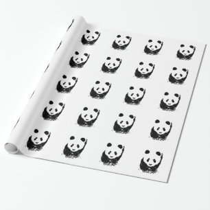 Cadeau Papier noir blanc Pop Art Panda