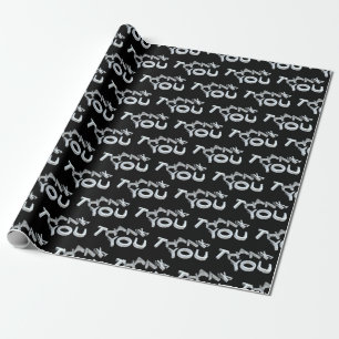 Cadeau Papier noir Merci argenté