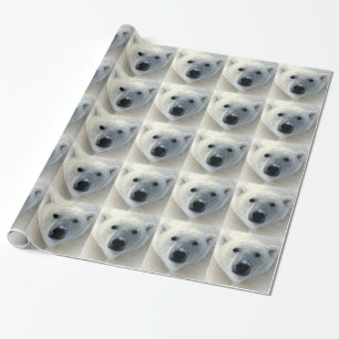 Cadeau Papier papier enveloppé de Noël à l'ours polaire