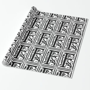 Cadeau Papier peint à motif floral noir et blanc avec ini