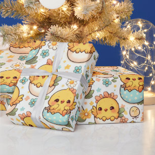 Cadeau Papier peint autocollant de poussin de Pâques Kawa