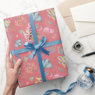 Cadeau Papier Peint Océan Vie Aquarelle Melon Texturé