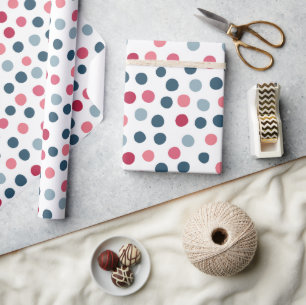 Cadeau Papier Pois rose bleu