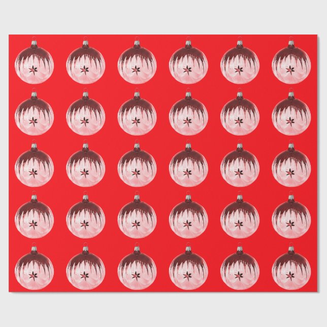 Cadeau Papier rouge ornemental (Plat)