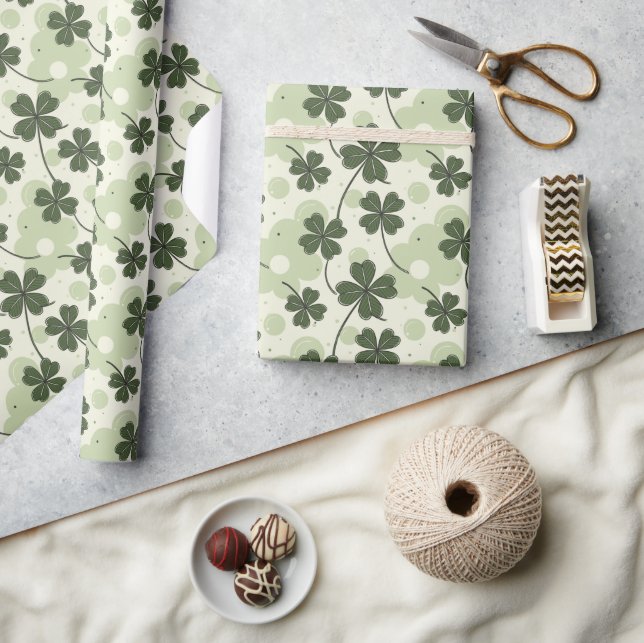Cadeau Papier Shamrock Lucky & élégant (Artisanat)