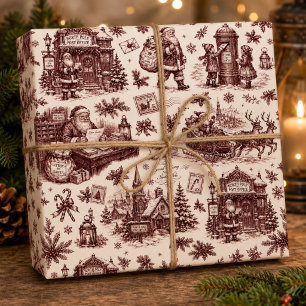 Cadeau Papier Toile de Noël du Père Noël au Bureau de Pos
