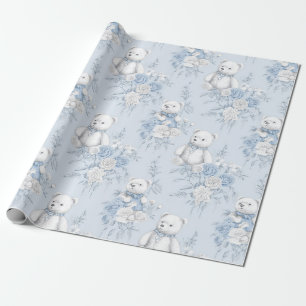 Cadeau Papier toilette français à motif floral et ours