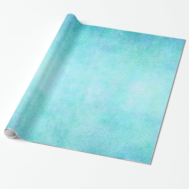 Cadeau Papier turquoise bleu-clair d'aquarelle d'Aqua (Déroulé)