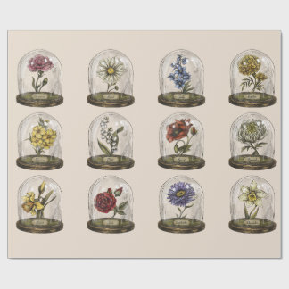 Cadeau Papier vintage d'enveloppement botanique