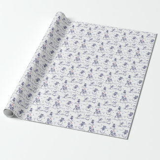 Cadeau Parade des neiges toile Papier à envelopper | bleu
