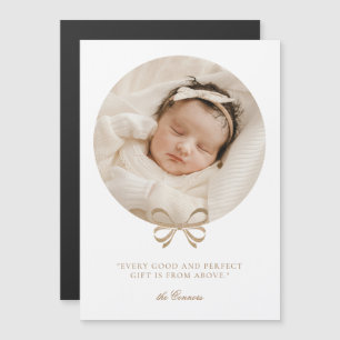 Cadeau parfait Faire-part de naissance blanc et or