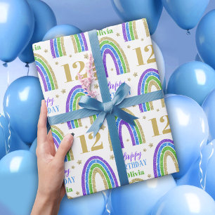 Cadeau Parties scintillant d'or Nom Anniversaire Papier d