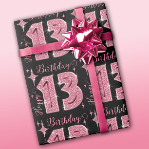 Cadeau Parties scintillant rose 13e Anniversaire Papier d
