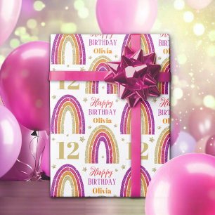 Cadeau Parties scintillant rose Nom Anniversaire Papier d