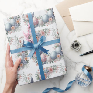 Cadeau Pastel Floral Oeuf de Pâques Papier à envelopper