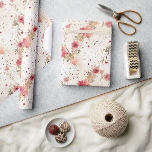 Cadeau Pays Cottage papier d'enveloppement floral