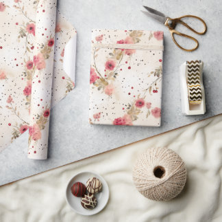 Cadeau Pays Cottage papier d'enveloppement floral