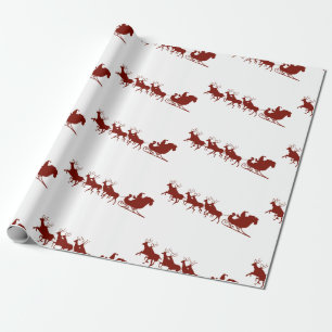 Cadeau Père Noël et papier d'emballage de renne