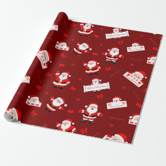 Cadeau Père Noël Joyeux Noël Papier d'emballage rouge