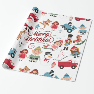 Cadeau Père Noël Workshop Jouets Elfes Papier d'enveloppe